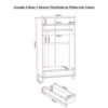 Arcadia 2 Door 1 Drawer Wardrobe - Image 2