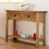 Corona Waxed Pine 2 Drawer Console - Image 2