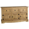 Corona Waxed Pine 3 Drawer 3 Door Sideboard - Image 2