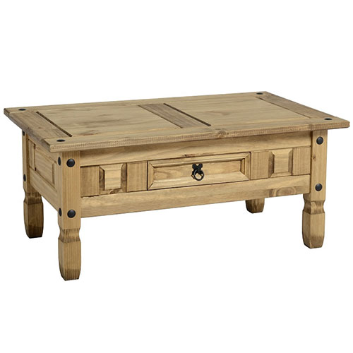Corona Waxed Pine Coffee Table 1 Drawer
