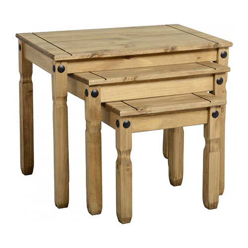 Corona Waxed Pine Nest of Tables