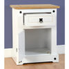 Corona White 1 Door 1 Drawer Bedside Cabinet - Image 2