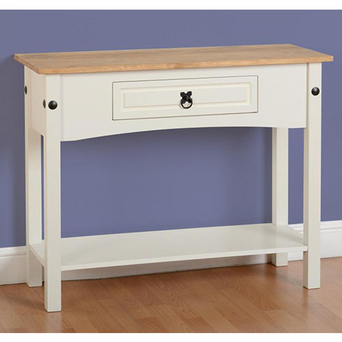 Corona White 1 Drawer Console