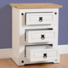 Corona White 3 Drawer Bedside Cabinet - Image 2