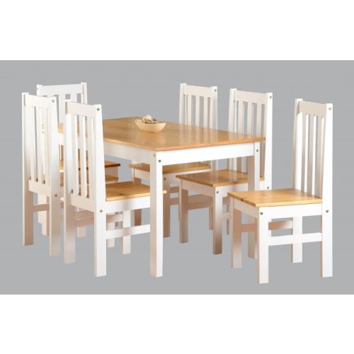 Ludlow 1 + 6 Dining Set Oak/White