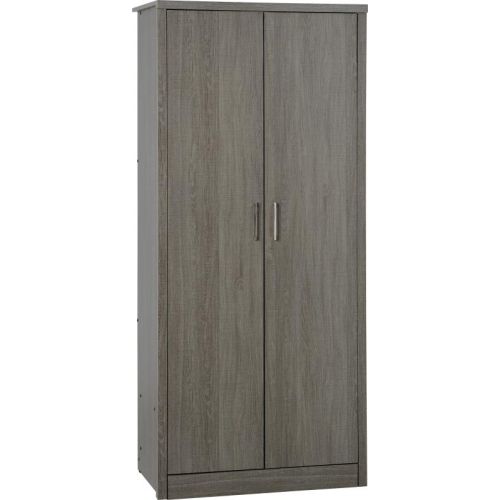 Lisbon 2 Door Wardrobe in Black Woodgrain