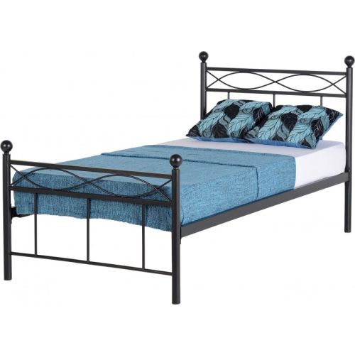 Corbin 3' Bed in Black Metal
