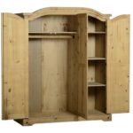 Corona 3 Door Wardrobe in Distressed Waxed Pine - Image 2