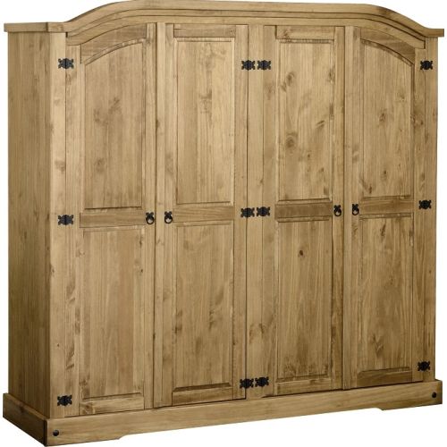 4 door shop pine wardrobe