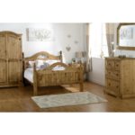 Corona Scroll 4'6" Bed High Foot End in Distressed Waxed Pine - Image 2