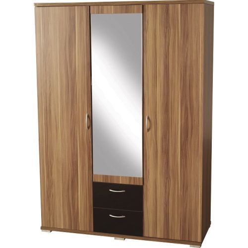 Hollywood 3 Door 2 Drawer Mirrored Wardrobe