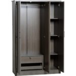 Lisbon 3 Door Wardrobe in Black Woodgrain - Image 2