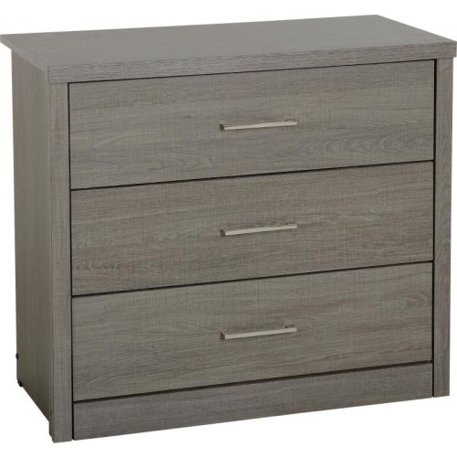 Lisbon 3 Drawer Chest in Black Wood Grain