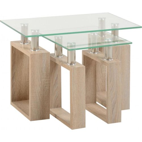 Milan Nest of Tables in Sonoma Oak Effect Veneer