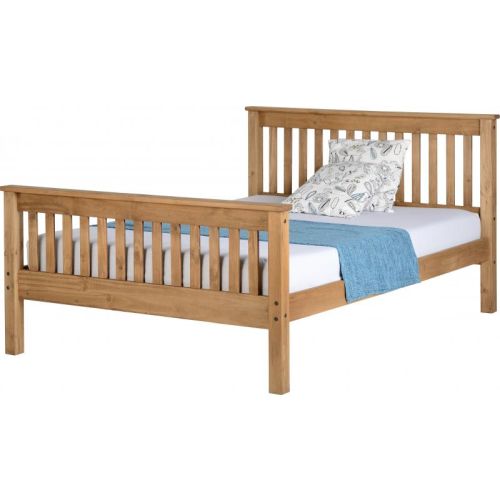 Monaco 4'6" Bed High Foot End in Distressed Waxed Pine