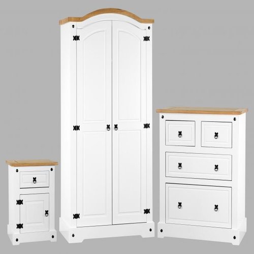 Corona Trio in White Distressed Waxed Pine
