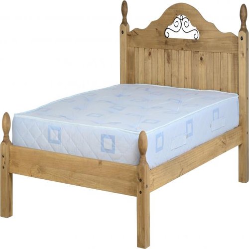 Corona Scroll 4'6" Bed Low Foot End in Distressed Waxed Pine