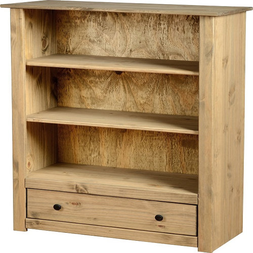 Panama 1 Drawer Bookcase in Natural Wax