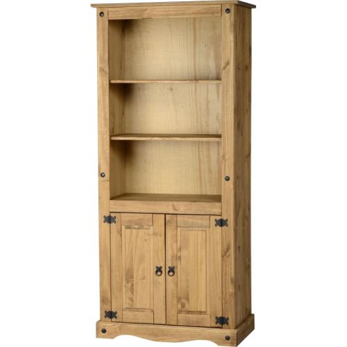Corona Waxed Pine 2 Door Display Unit/Bookcase