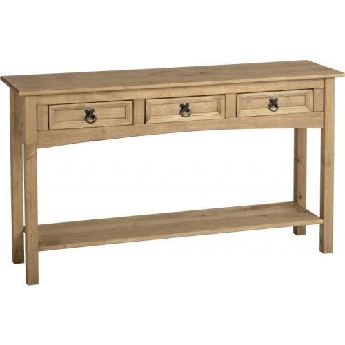Corona Waxed Pine 3 Drawer Console