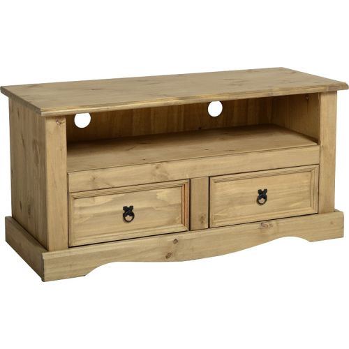 Corona Waxed Pine 2 Drawer Flat Screen TV Unit