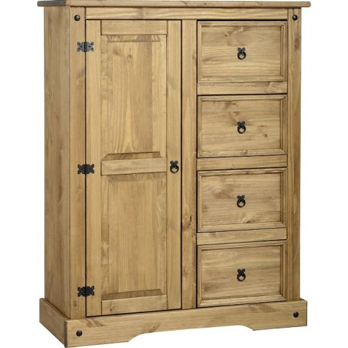 Corona 1 Door 4 Drawer Low Wardrobe