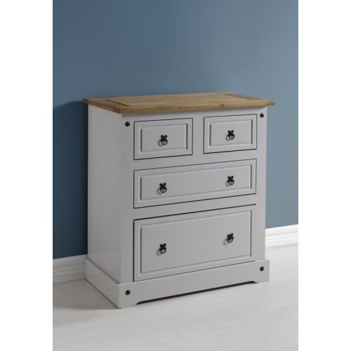 Corona 2+2 Drawer Chest in Grey