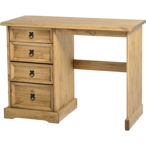 Corona 4 Drawer Dressing Table in Distressed Waxed Pine