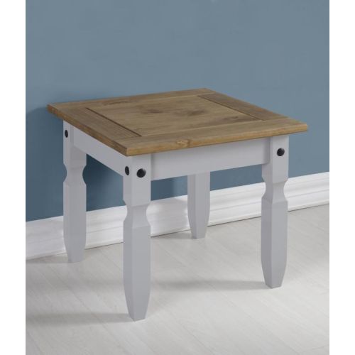 Corona Waxed Lamp Table In Grey