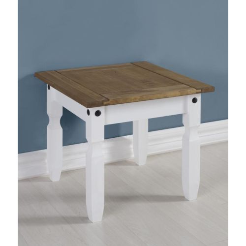 Corona Waxed Lamp Table In White