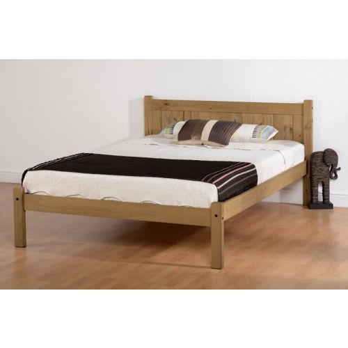 Maya 4' 6" Bed in Distressed Waxed Pine