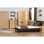 Regent 1 Drawer Bedside Cabinet in Teak Effect Veneer - Image 2