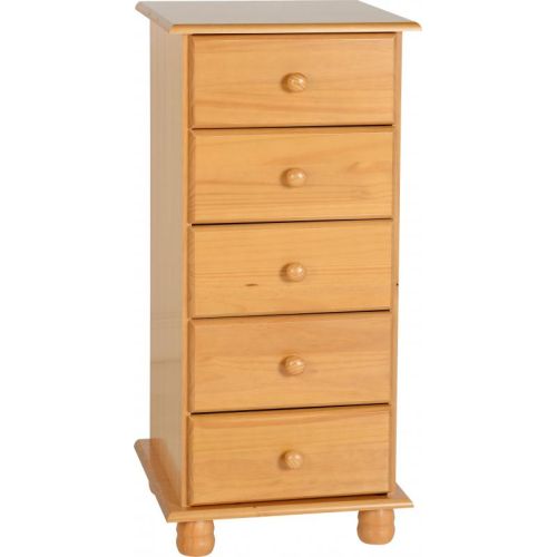 Narrow pine shop chest of drawers