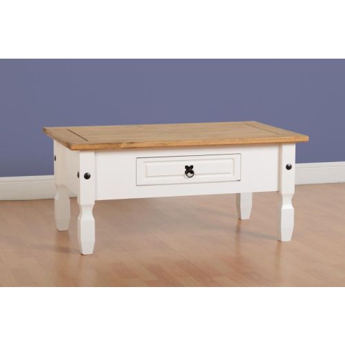 Corona 1 Drawer  Coffee Table in White