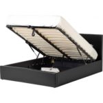 Waverley 4' 6" Storage Bed in Black Faux Leather - Image 2