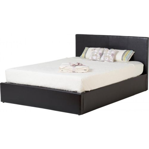 Waverley 5' Storage Bed in Black Faux Leather