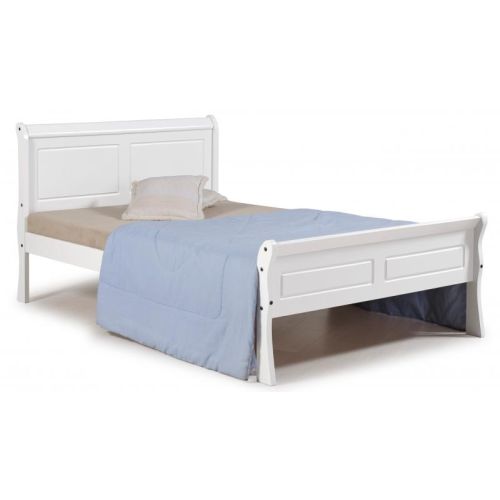 Georgia 4'6" Sleigh Bed in White