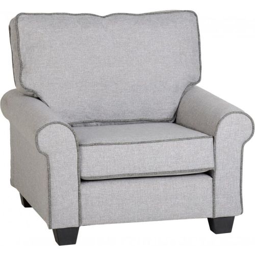 Bailey Armchair in Light Grey/Dark Grey Piping