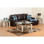 Benson Corner Sofa in Brown Faux Leather - Image 2