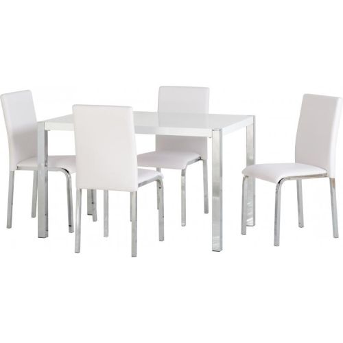 Charisma 4' Dining Set in White Gloss