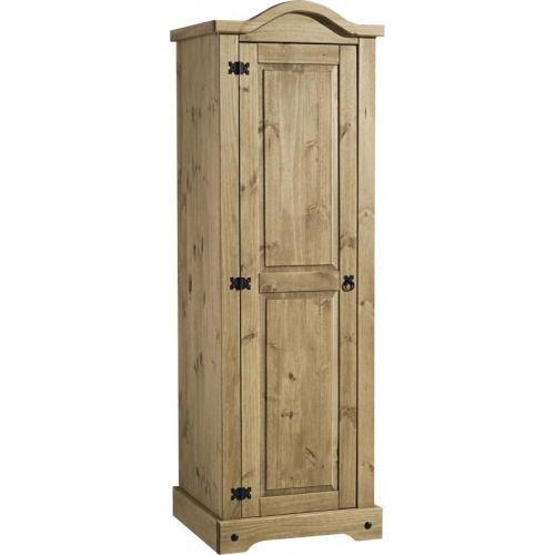 Corona 1 Door Wardrobe In Distressed Waxed Pine