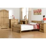 Corona 2 Door 1 Drawer Wardrobe in Distressed Waxed Pine - Image 2