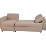 Dora Corner Sofa Bed in Light Brown Fabric - Image 2
