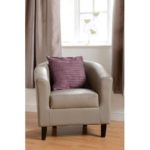 Tempo Tub Chair in Taupe Faux Leather - Image 2