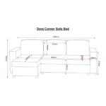 Dora Corner Sofa Bed in Dark Grey Fabric - Image 3