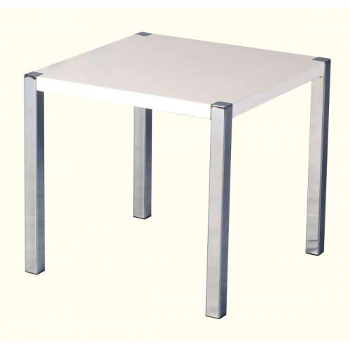 Charisma Lamp Table in White Gloss/Chrome