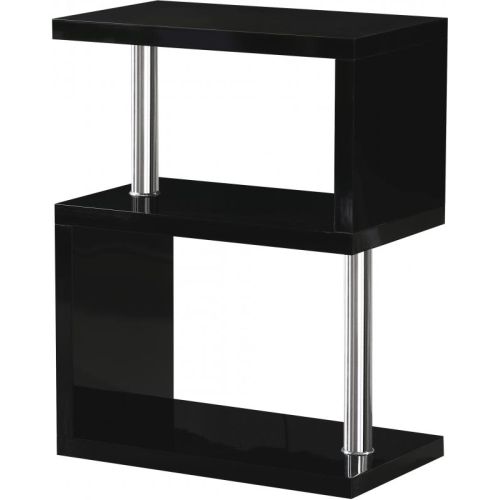 Charisma 3 Shelf Unit in Black Gloss/Chrome