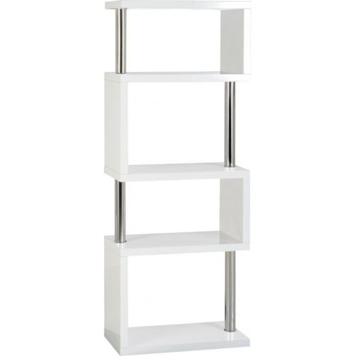 White high gloss corner shelf deals unit