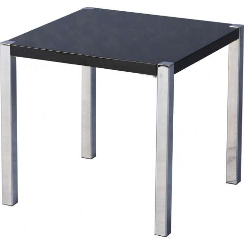 Charisma Lamp Table in Black Gloss/Chrome