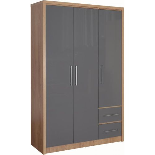Grey wood effect sales wardrobe